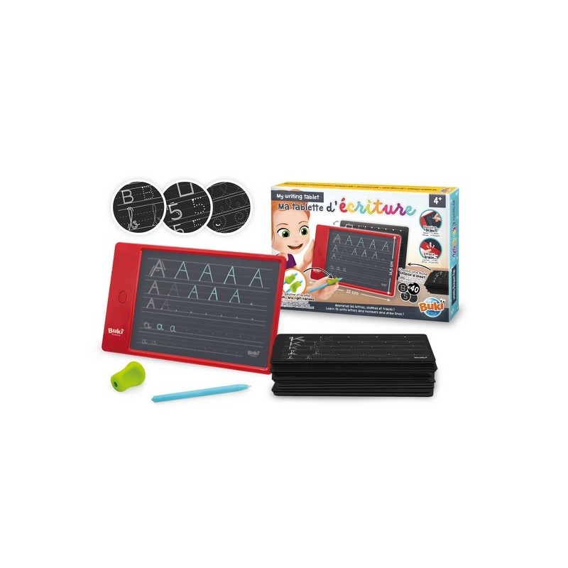 Buki 5607 – Ma Tablette D’Écriture LCD 22×14,5 Cm, Apprentissage Lettres Chiffres & Graphisme Dès 4 Ans