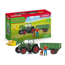 SCHLEICH-TRACTOR MET AANHANGER