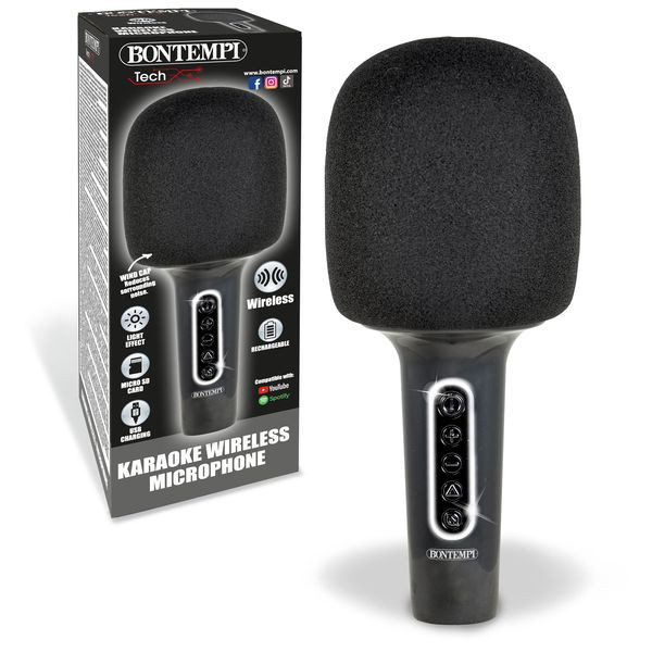 Micro karaoké avec connexion sans fil, effets lumineux et cable USB C Bontempi Micro karaoké avec connexion sans fil, effets lumineux et cable USB C Bontempi
